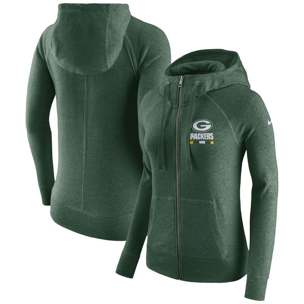 Women's Green Bay Packers Nike Gym Vintage Full Zip Hoodie Green,We sell and wholesale Women's Green Bay Packers Nike Gym Vintage Full Zip Hoodie Green on line form chian!